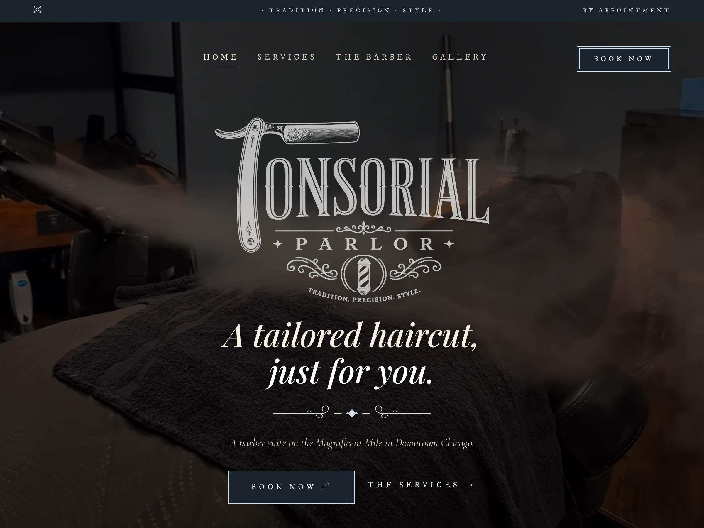 The Tonsorial Parlor website we built